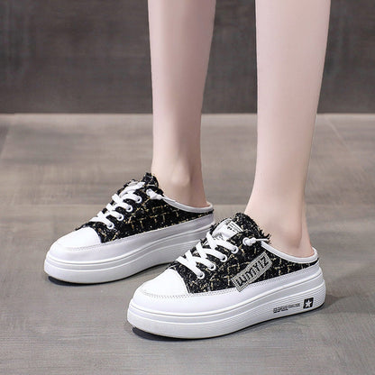 Damen Plateausneaker Elegante Textiloberfläche Höhe Schuhe