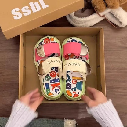 Damen Sandalen Sportlich Verstellbar Rutschfest