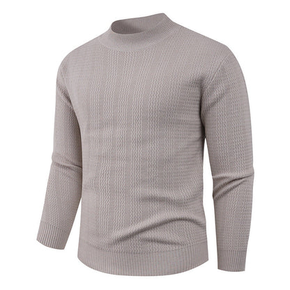 Herren Pullover Struktur Optik Modern Hochkragen