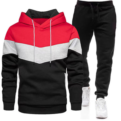 Herren Sportset Kapuzenpullover Jogginghose Grau
