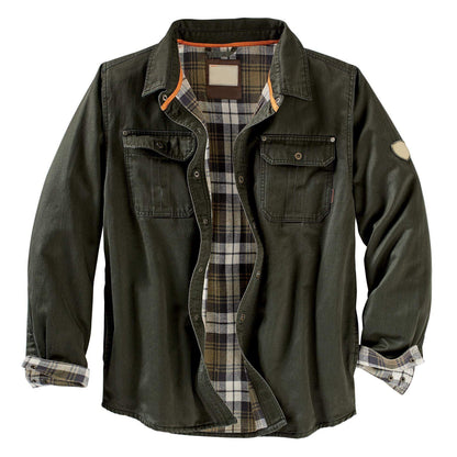 Herren Hemdjacke kariert mit Brusttaschen Modern