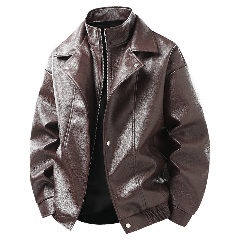 Herren Lederjacke Schwarz Moderner Bomberstil - BerlinGlamour