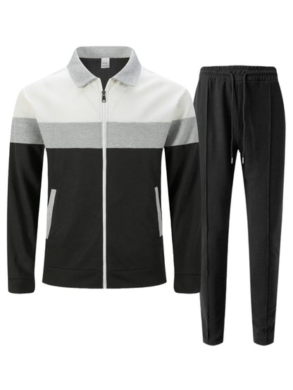 Herren Trainingsanzug Sport Set Atmungsaktiv Funktionsjacke