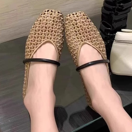 Damen Ballerinas Atmungsaktiv Netzdesign Modisch