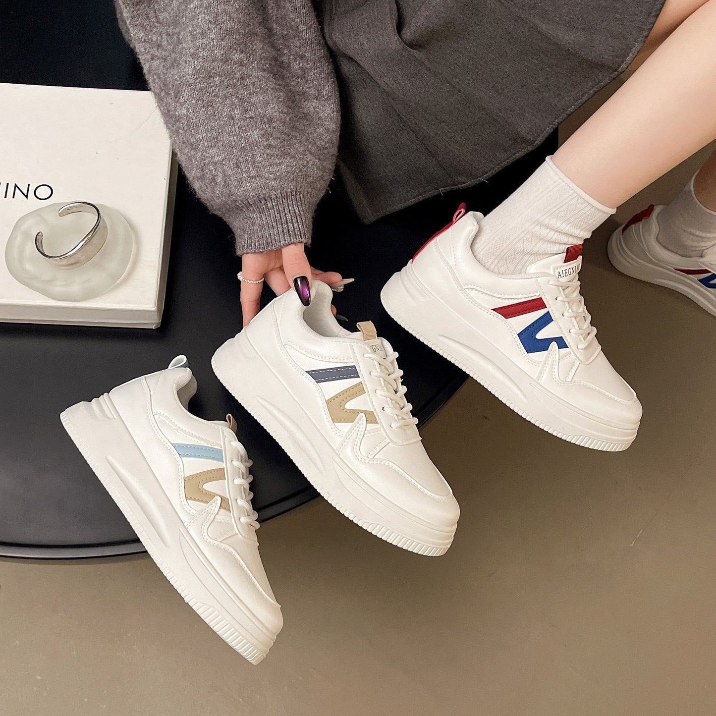 Damen Sneaker Hoch Plattform Orthopädisch Bequem