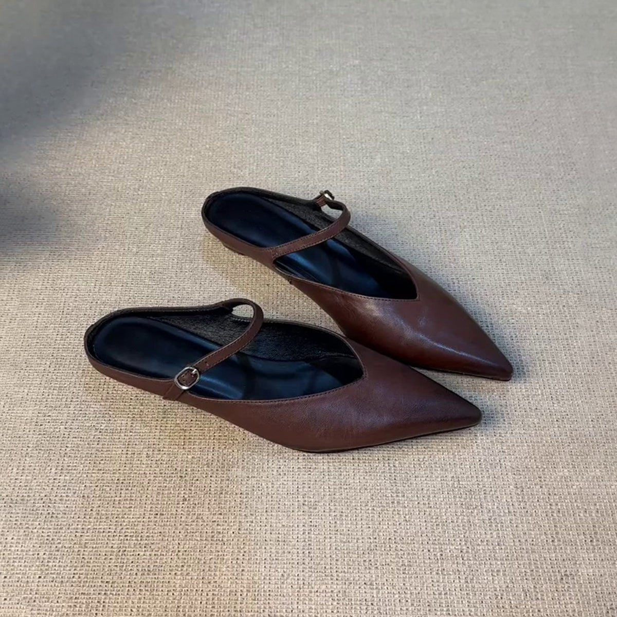 Damen Slingback Schuhe Elegante Spitze Ballerinas