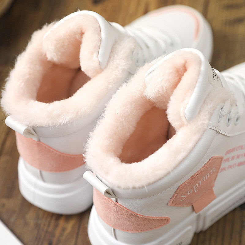 Damen Sneaker Hoch Hoher Schaft Kuschelig Trendig