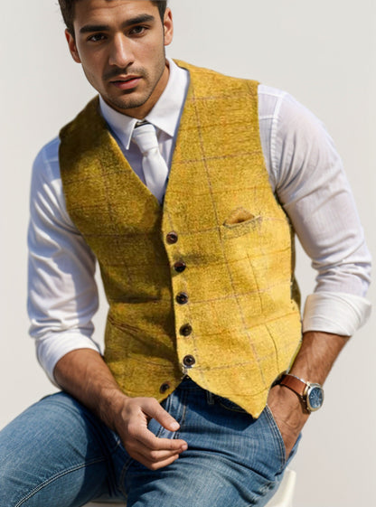 Herren Leinenweste Elegant Sommer