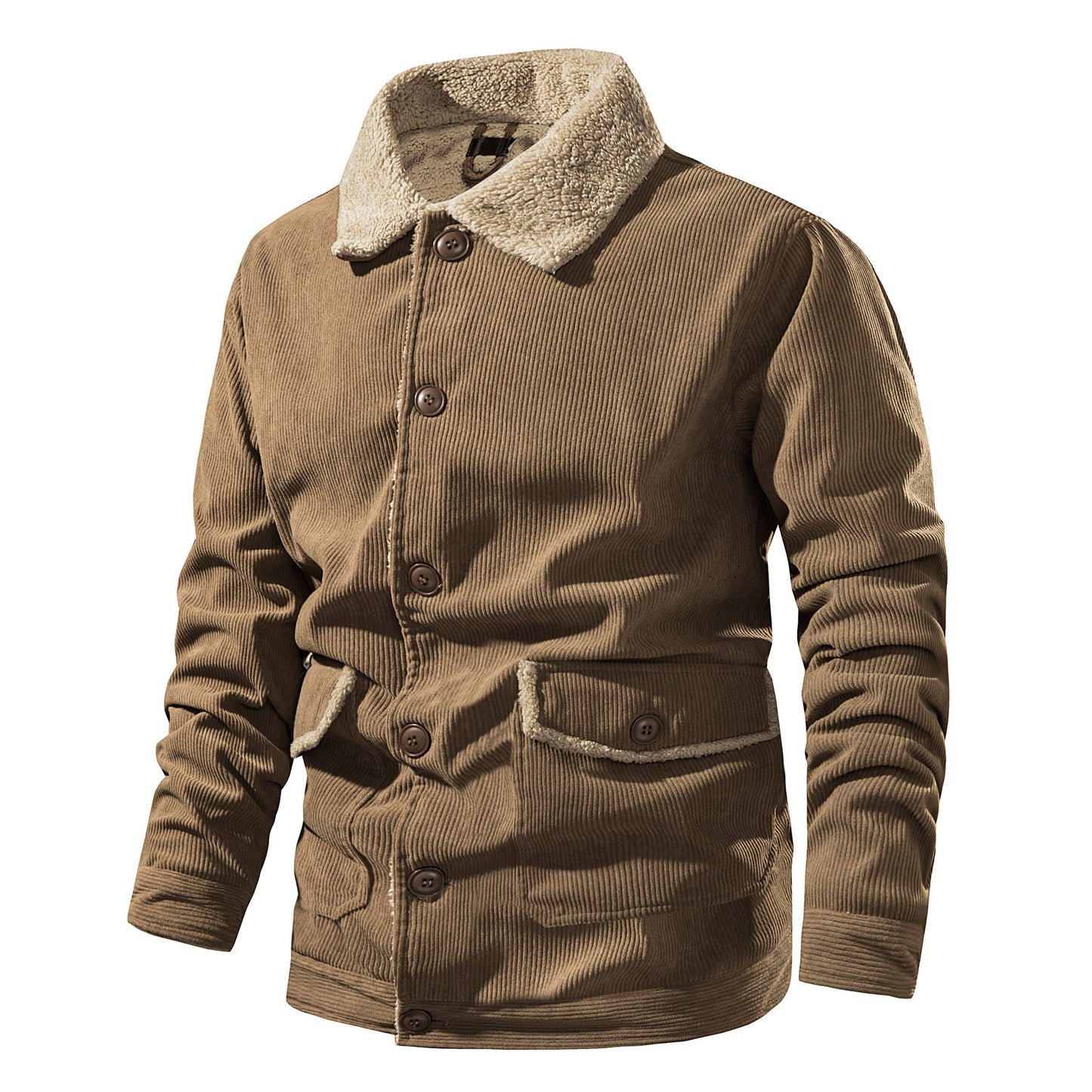 Herren Cordjacke Warm Bequem Teddyfutter