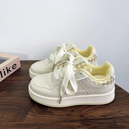 Damen Sneaker Kariert Hochdämpfend Moderne Schuhe