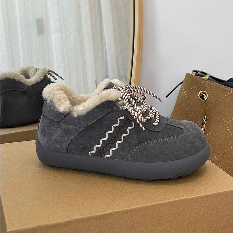 Damen Hausschuhe Weich Wildleder Flausch Innenfutter Warm