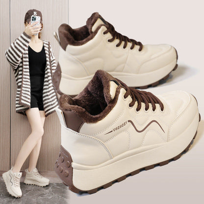 Damen Sneaker Hochgeschnittene Warmfutter Rutschfest - BerlinGlamour