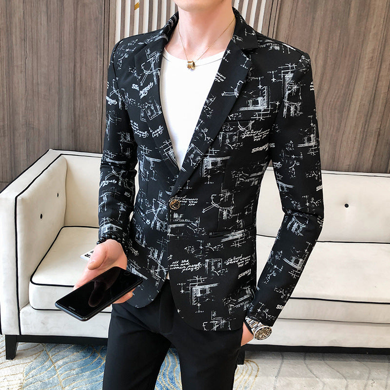 Herren Blazer Modern mit Grafik Design Elegant Schlank