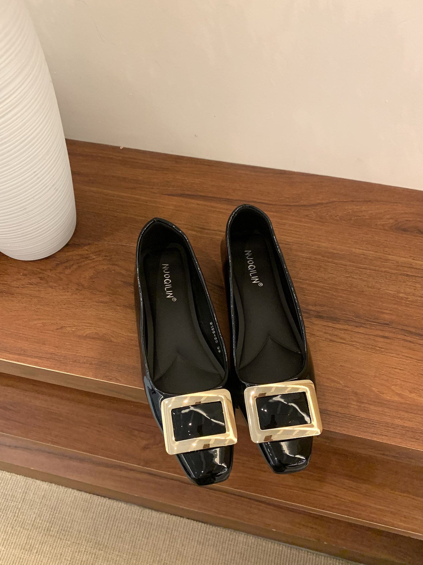 Damen Ballerinas Elegante Schuhe mit Schnallenverschluss