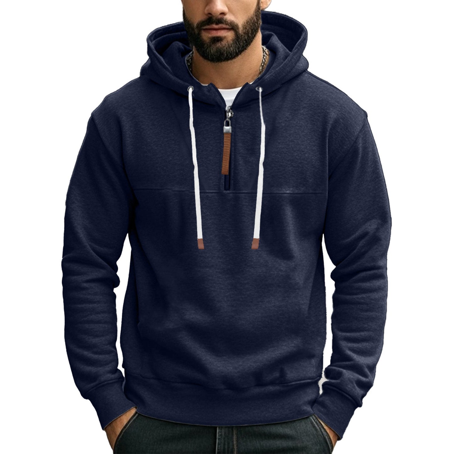 Herren Kapuzenpullover Sportlich Halbzipper
