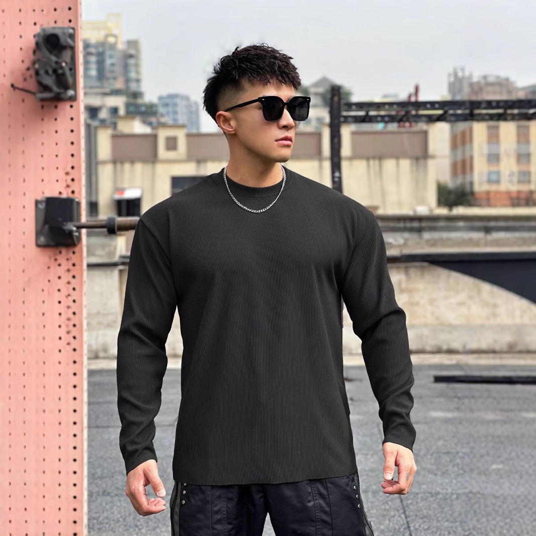 Herren Langarmshirt Rippstoff Lässig Modern Berlin