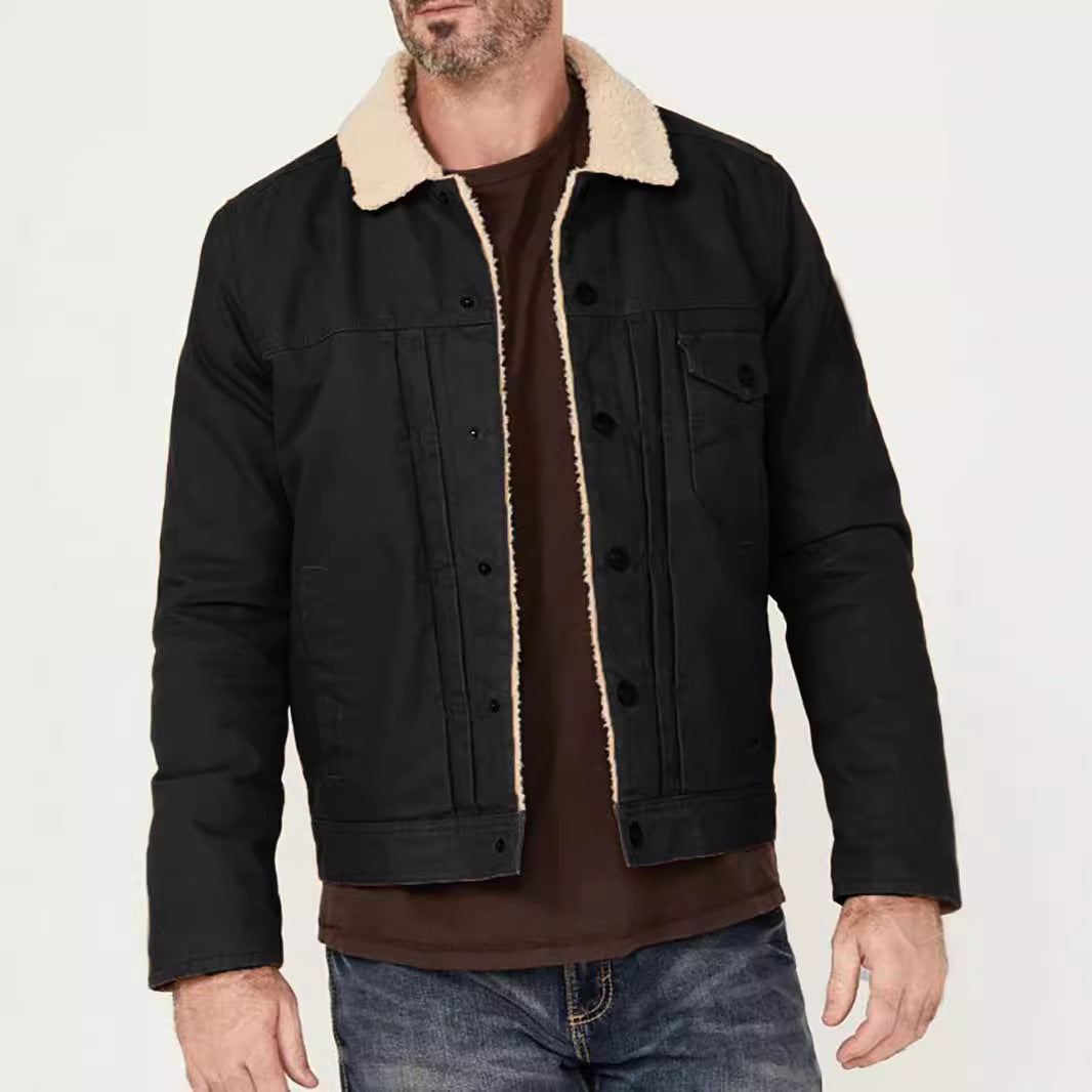 Herren Lederjacke Fleece Gefüttert Bikerstil Schwarz - BerlinGlamour