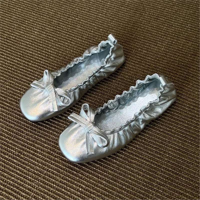 Damen Ballerinas Raffiniert Elastisch Rüschen Design
