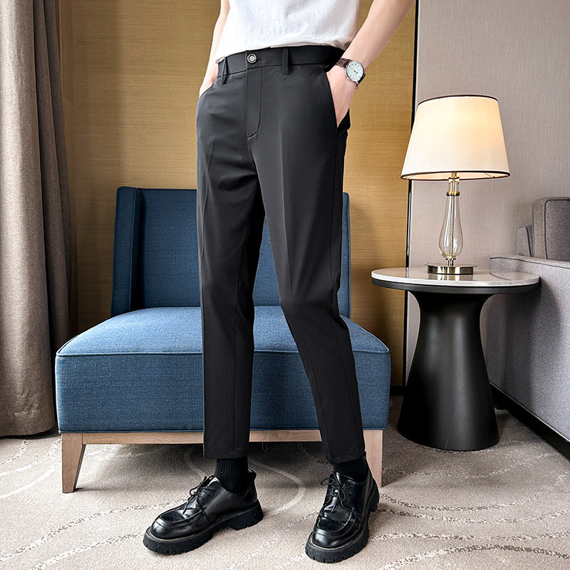 Herren Slim-Fit Hose Hochwertig mit Taschen Elegant