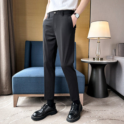Herren Slim-Fit Hose Hochwertig mit Taschen Elegant