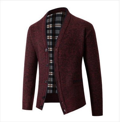 Herren Strickcardigan Karomuster Elegante Oberbekleidung