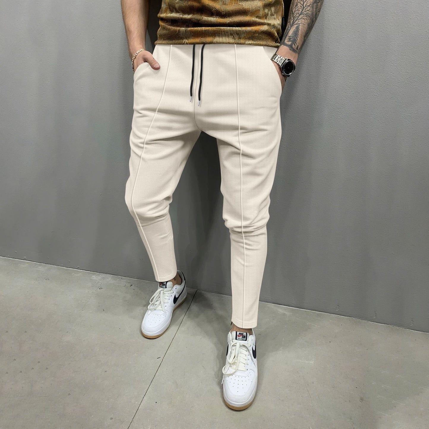 Herren Anzughose Slim Fit mit Reißverschluss Modern