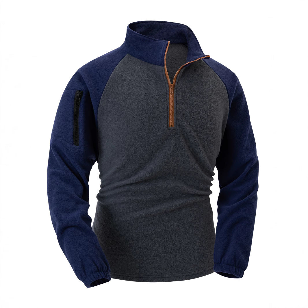 Herren Fleece Pullover Praktisch Mit Taschen Reißverschluss