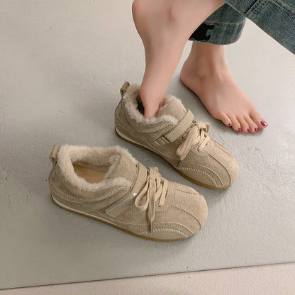 Damensneaker Fleece Weich Bequem Verstellbar