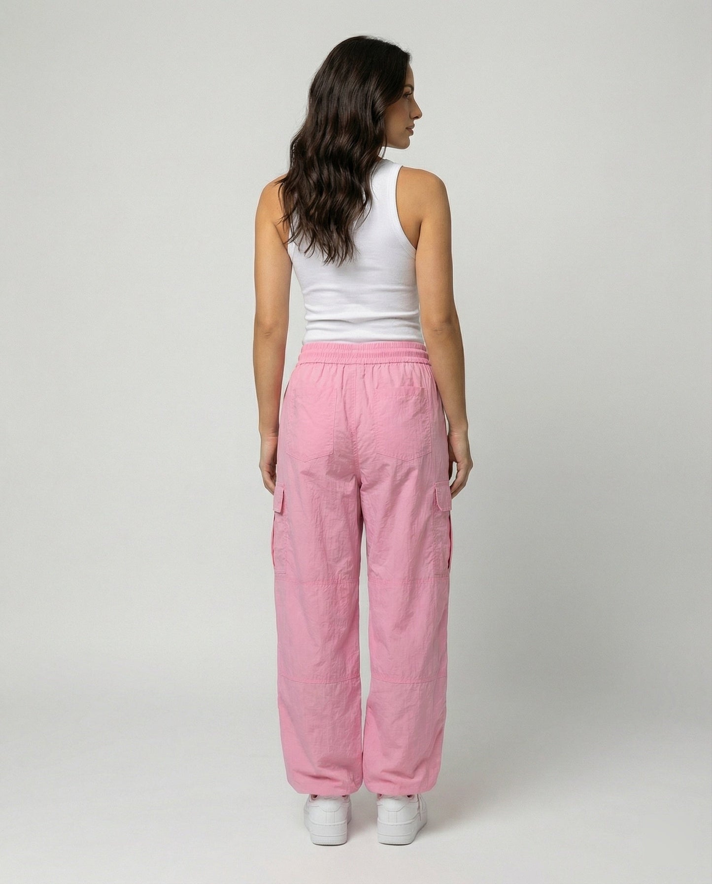 Damen Cargohose Hochgeschnitten Elastisch Bequem