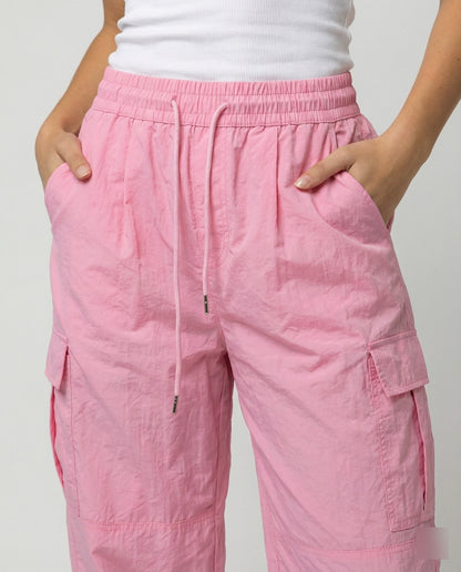 Damen Cargohose Hochgeschnitten Elastisch Bequem