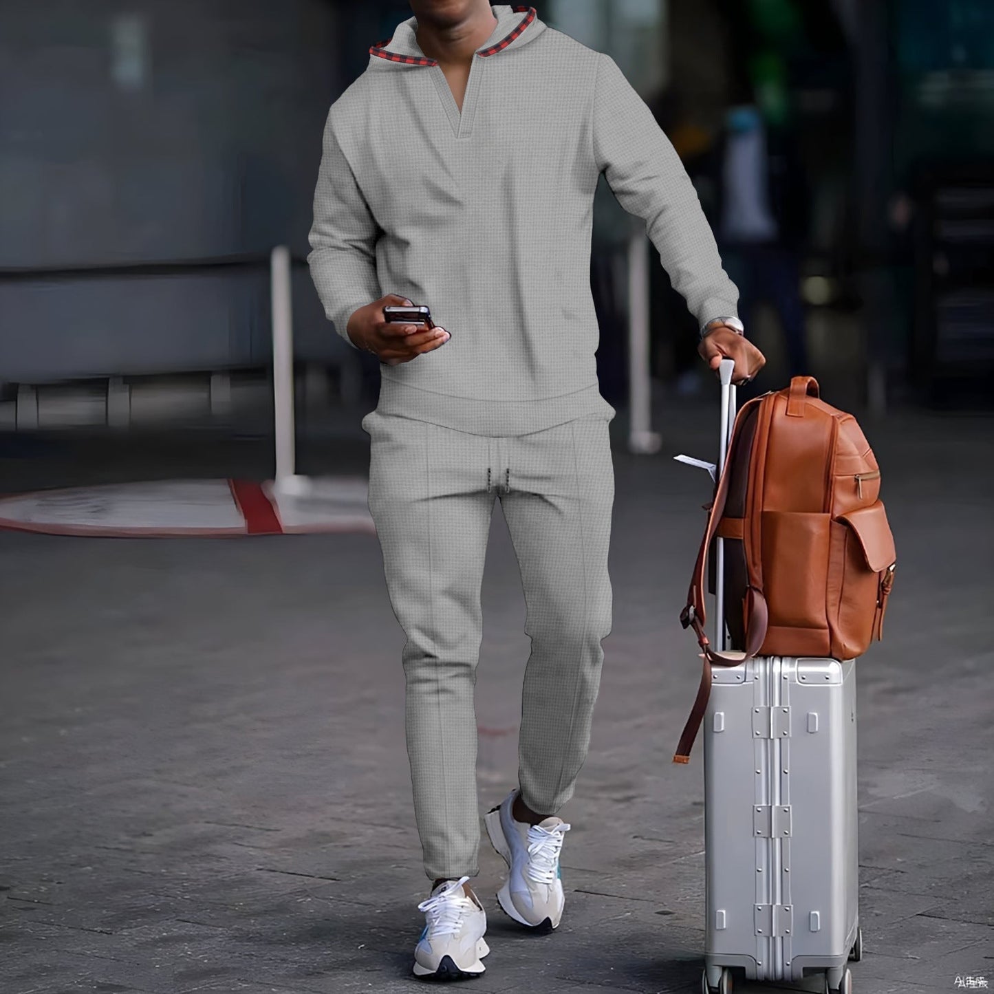 Herren Sportsatz Kapuzenpullover Atmungsaktiv Sportlich