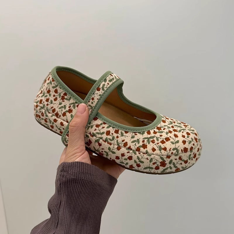 Damen Ballerinas Bequem Weich Riemen Schuhe