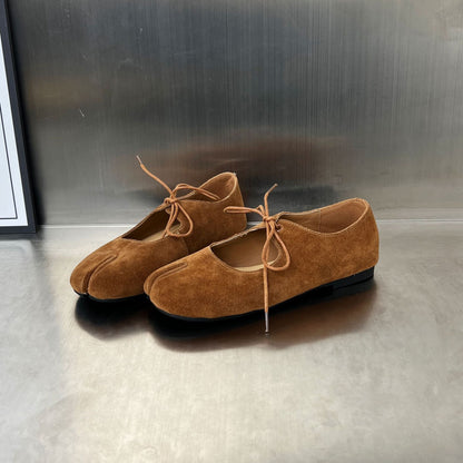 Damen Mokassins Wildleder Elegante Schnürung