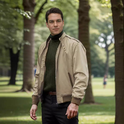Herren Übergangsjacke Leicht Mit Kragen und Taschen - BerlinGlamour