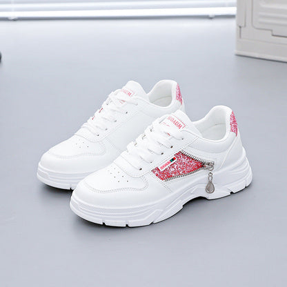 Damen Sneaker Chunky Glitzer Schuhe Rutschfest