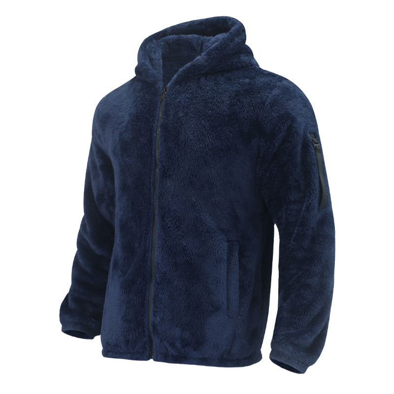 Herren Fleecejacke Weich Kapuze Warm