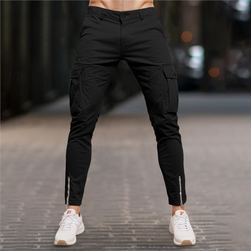 Herren Cargo-Hose Modern Reißverschluss Stretch