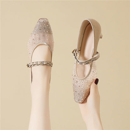 Glitzernde Slingback Pumps Damen Schuhe High Heel Elegant