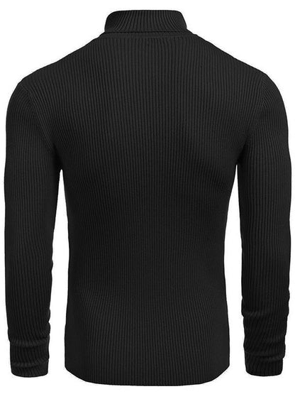 Herren Rollkragenpullover Feinrippstrick Elegante Mode