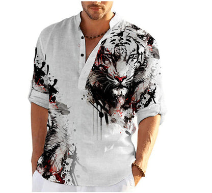 Männer Hemd Kurzarm Wolf Motiv Berlin Style
