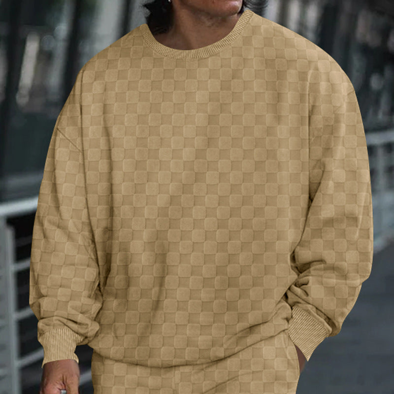 Herren Oversize Pullover Lässig Strukturiert Weite Passform