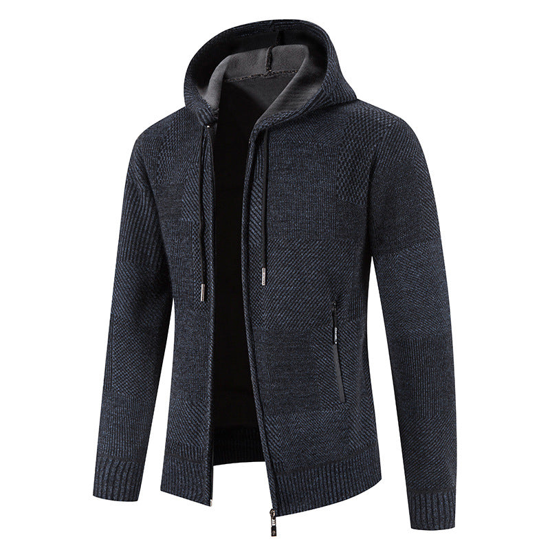 Herren Strickjacke Kapuze Modern Strick Design