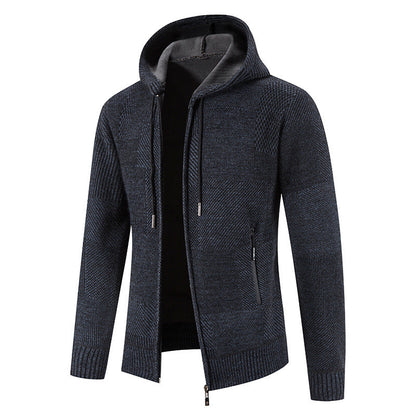 Herren Strickjacke Kapuze Modern Strick Design