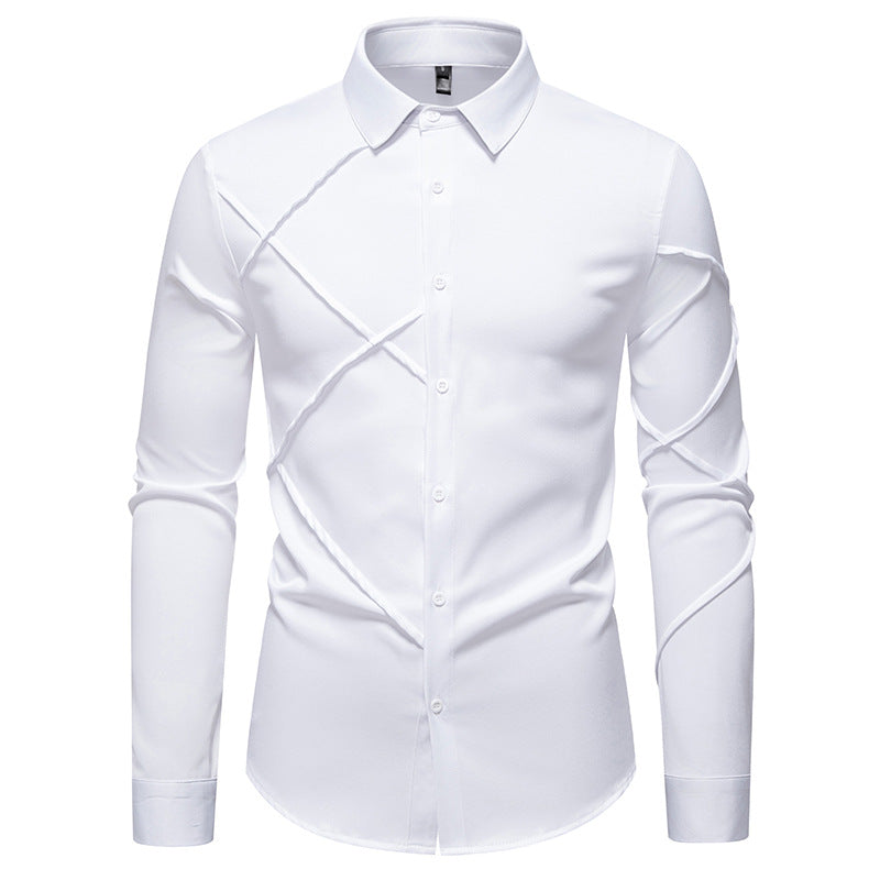 Herren Langarmhemd Asymmetrisch Modern Berlin Style