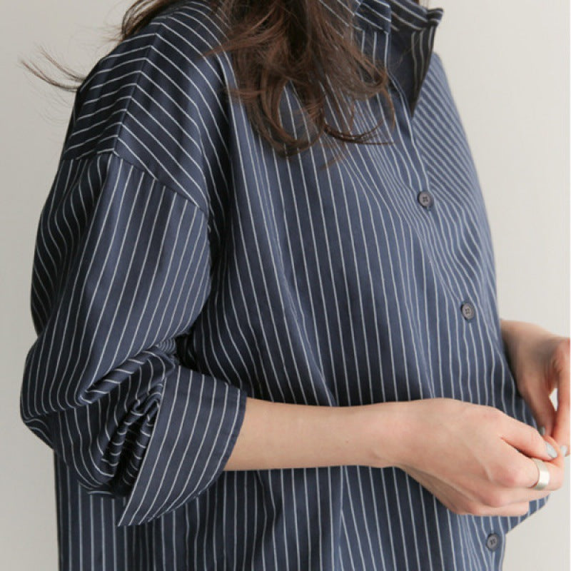 Damen Oberteil Baumwolle Streifen Asymmetrisch Modern