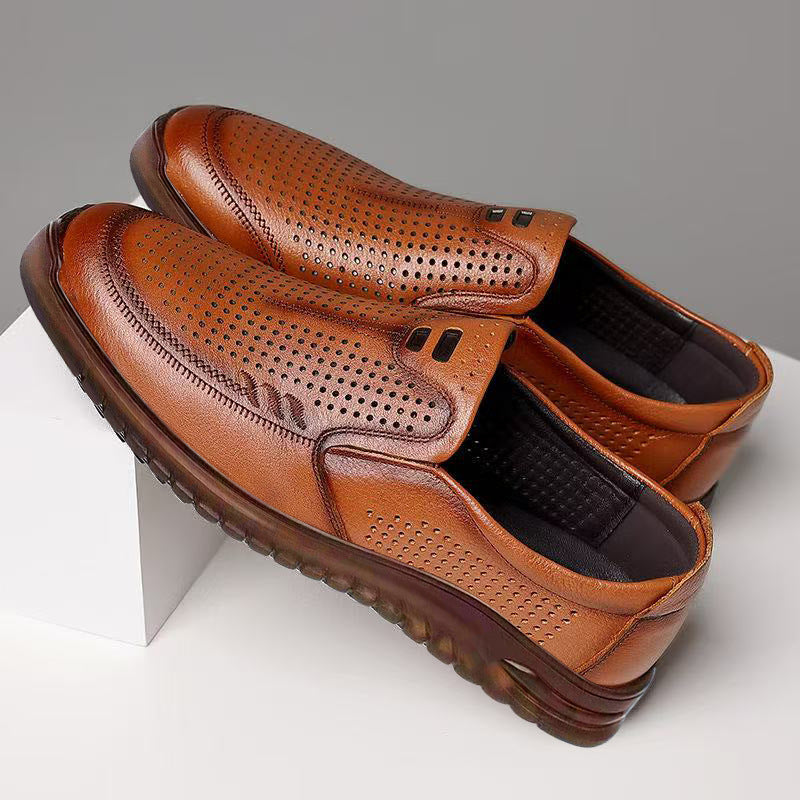 Herren Mokassinschuhe Leder atmungsaktiv Flexibel Bequem - BerlinGlamour
