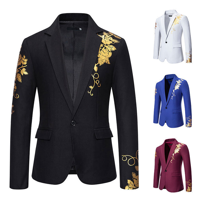 Herren Blazer Eleganter Anzug mit Stickdesign Modern