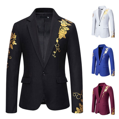 Herren Blazer Eleganter Anzug mit Stickdesign Modern