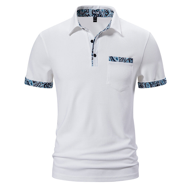 Herren Polohemd Modern mit Knopfkragen und Brusttasche