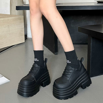 Damen Sneaker Hoch Keilabsatz Chunky Schuhe